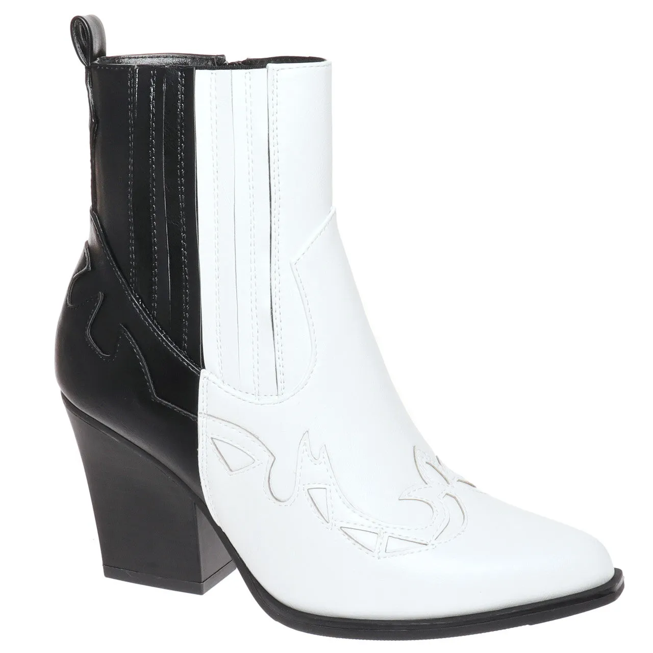 Ebony And Ivory Western Bootie