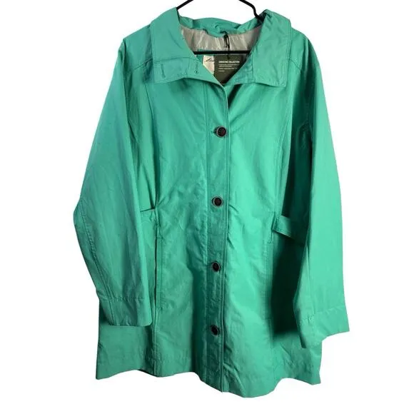 Eddie Bauer Christine‎ Collection Teal Womens 2XL Storm Shed Shell NWT Button-up