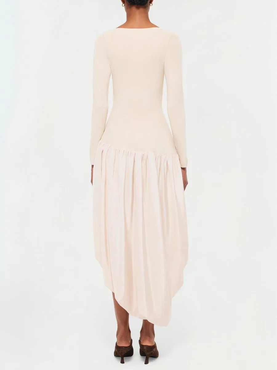 Elegant Long Sleeve Patchwork Dress