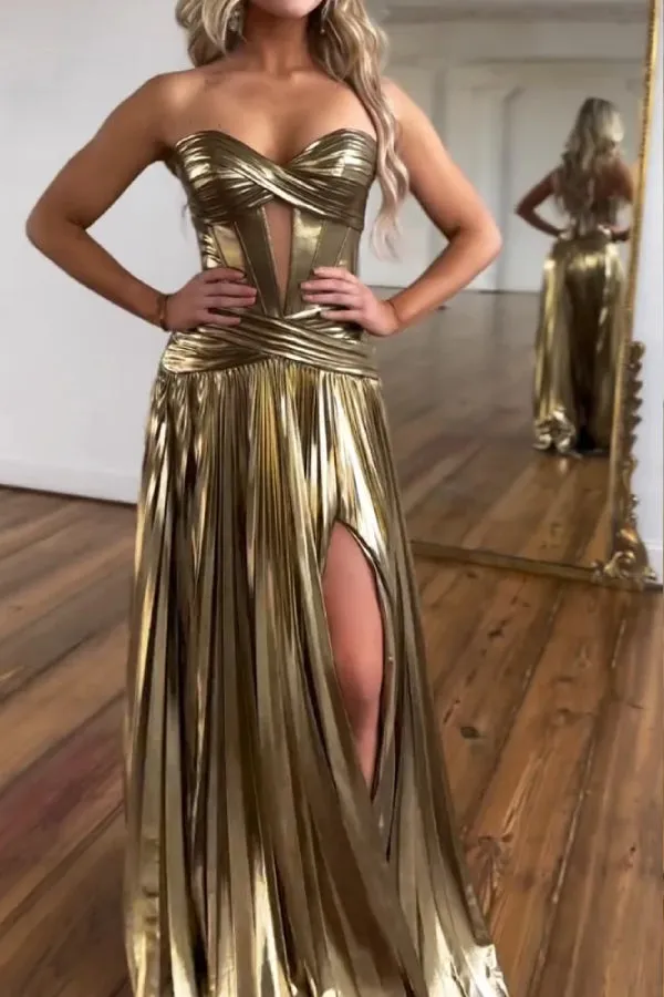 Elegant Strapless Hollow Party Dress