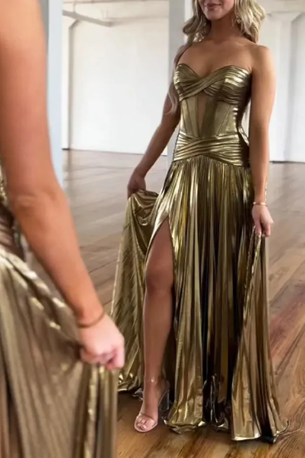 Elegant Strapless Hollow Party Dress