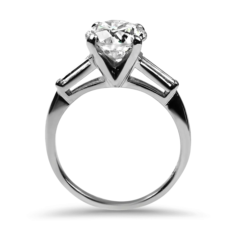 Estate Platinum Round Diamond Engagement Ring