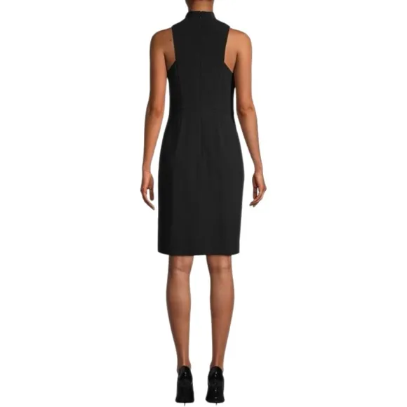 EUC Halston Cowlneck Draped Dress