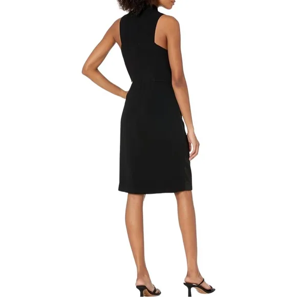 EUC Halston Cowlneck Draped Dress