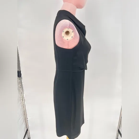 EUC Halston Cowlneck Draped Dress