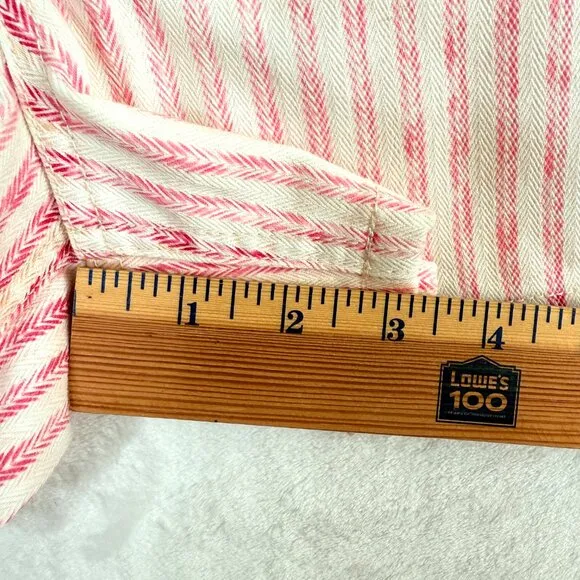 Faherty Topsail Shorts Womens 27 Pink Railroad Stripe High Rise Pockets NEW