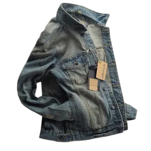 Fashion Retro Old Denim Men's Jacket
