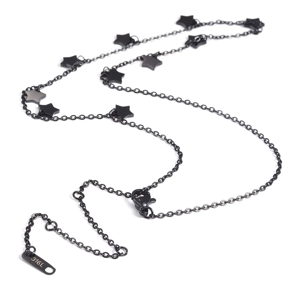 Five pointed star necklace-NSSN666ST