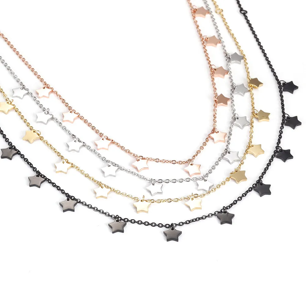 Five pointed star necklace-NSSN666ST