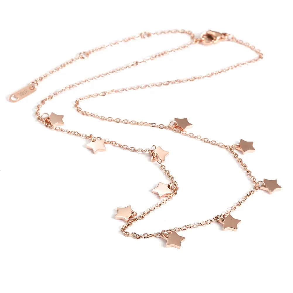 Five pointed star necklace-NSSN666ST