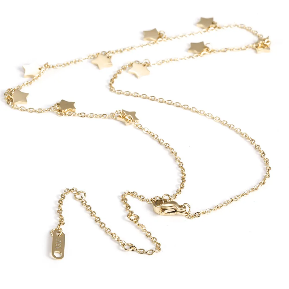 Five pointed star necklace-NSSN666ST