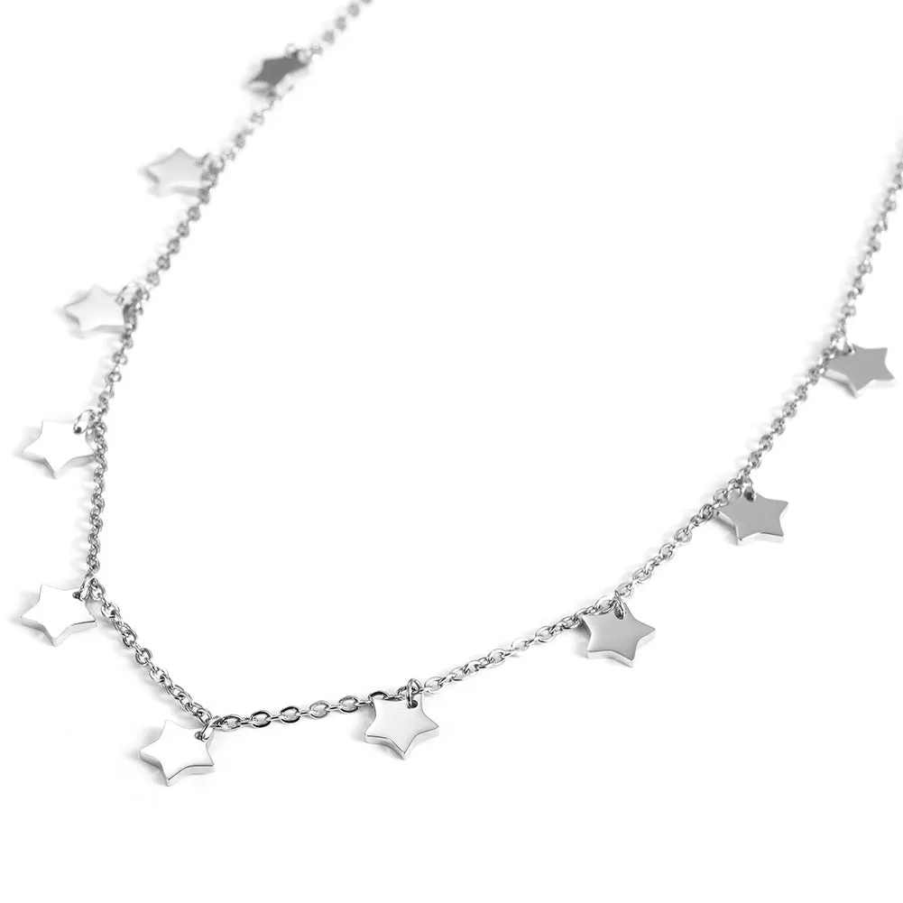 Five pointed star necklace-NSSN666ST