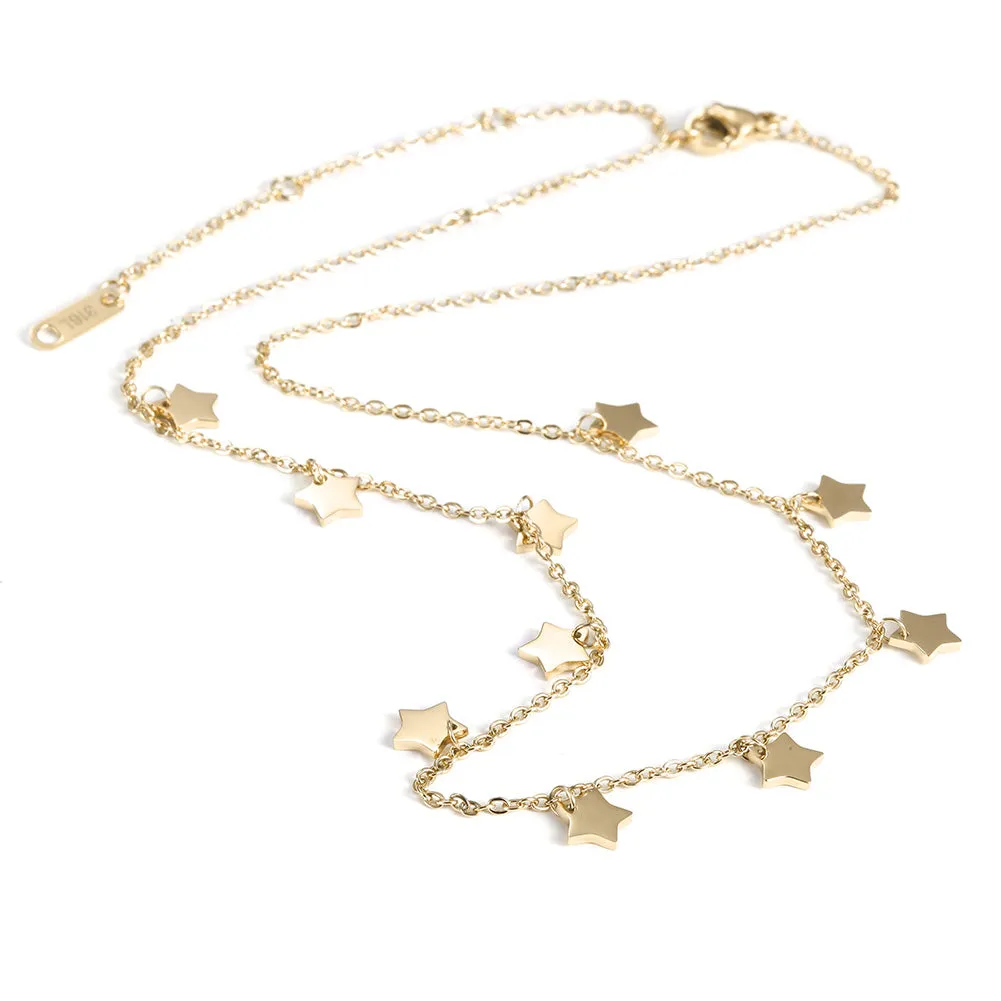 Five pointed star necklace-NSSN666ST