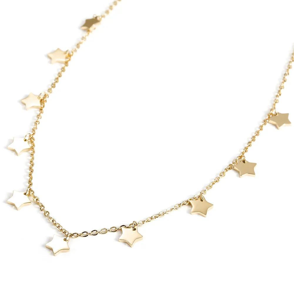 Five pointed star necklace-NSSN666ST
