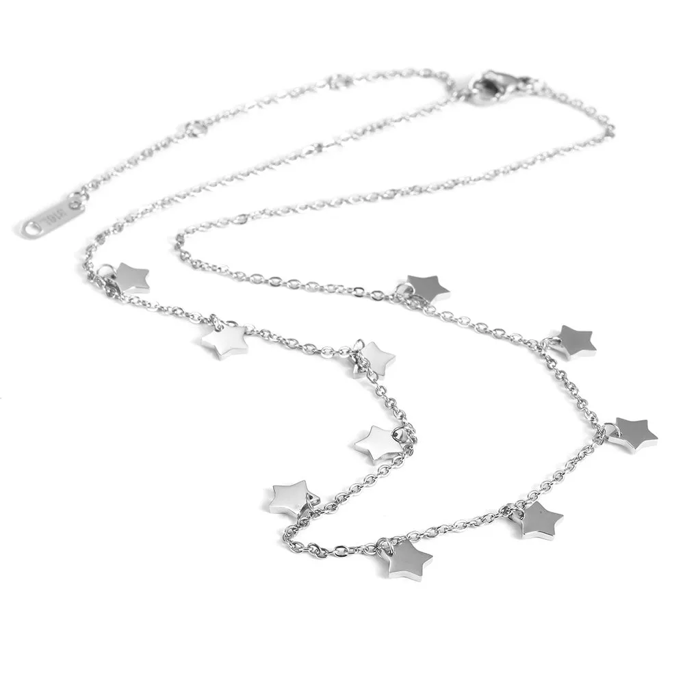 Five pointed star necklace-NSSN666ST