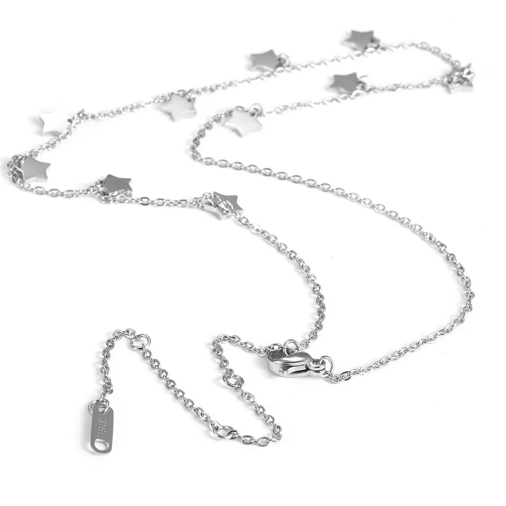 Five pointed star necklace-NSSN666ST