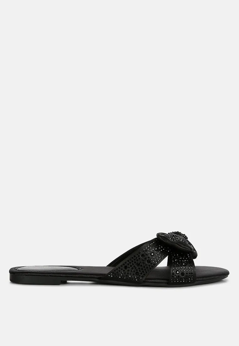 Fleurette Bow Flat Sandals By Ruw