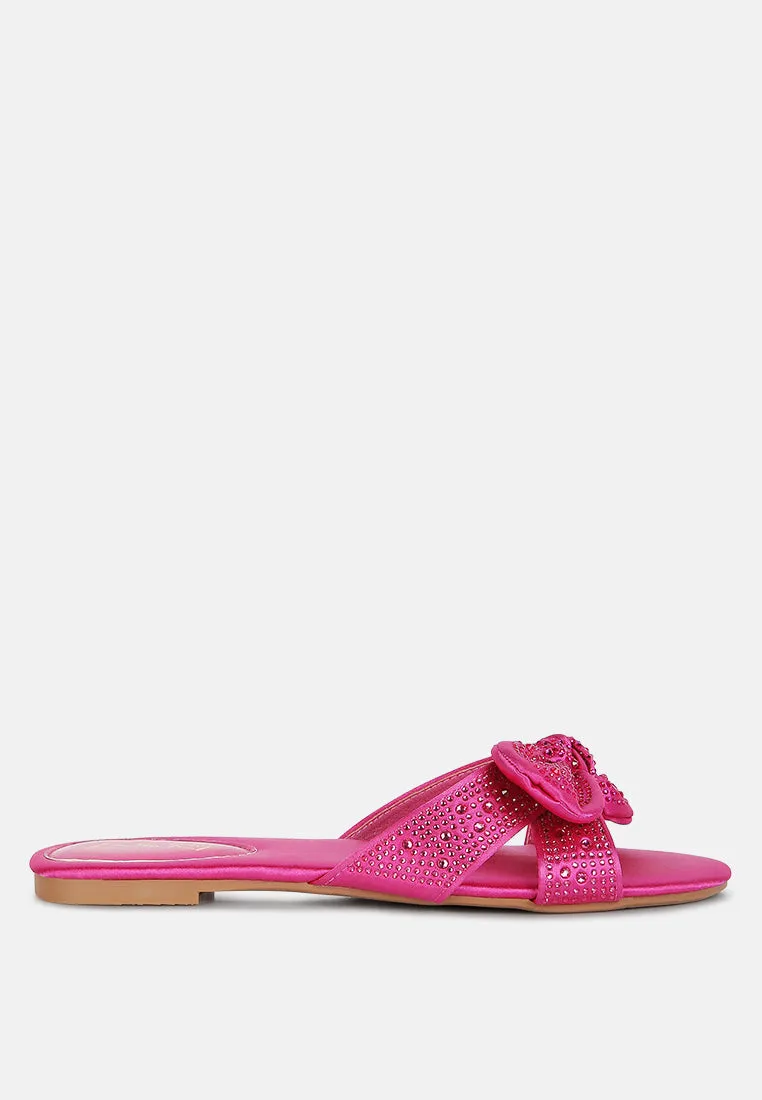 Fleurette Bow Flat Sandals By Ruw