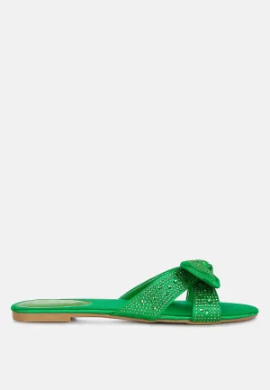 Fleurette Bow Flat Sandals By Ruw