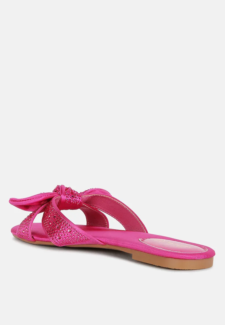 Fleurette Bow Flat Sandals By Ruw