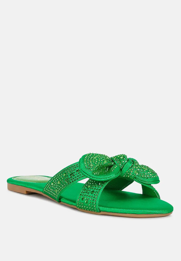 Fleurette Bow Flat Sandals By Ruw