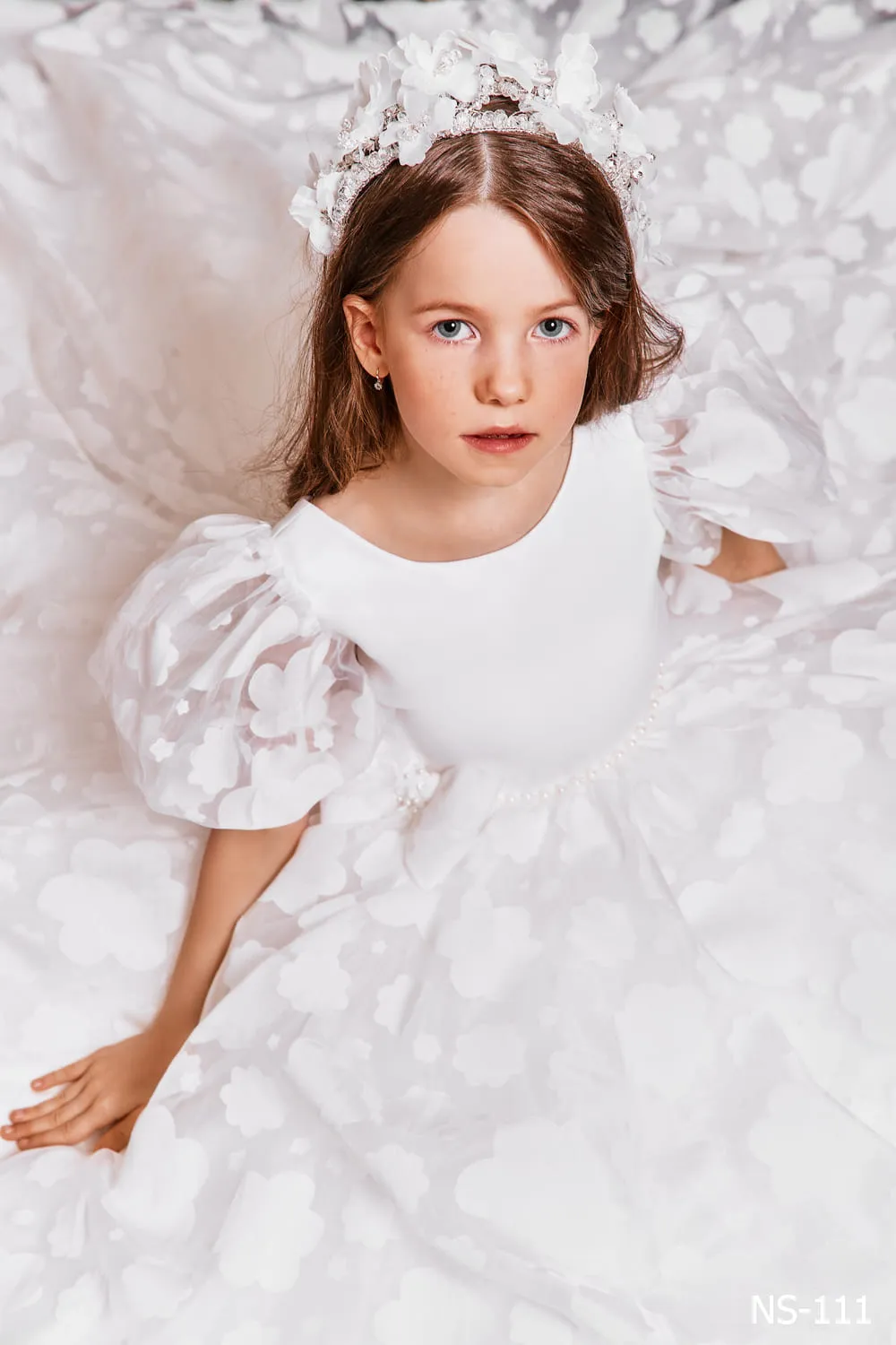 Floral Junior Bridesmaids Dress with Open Back