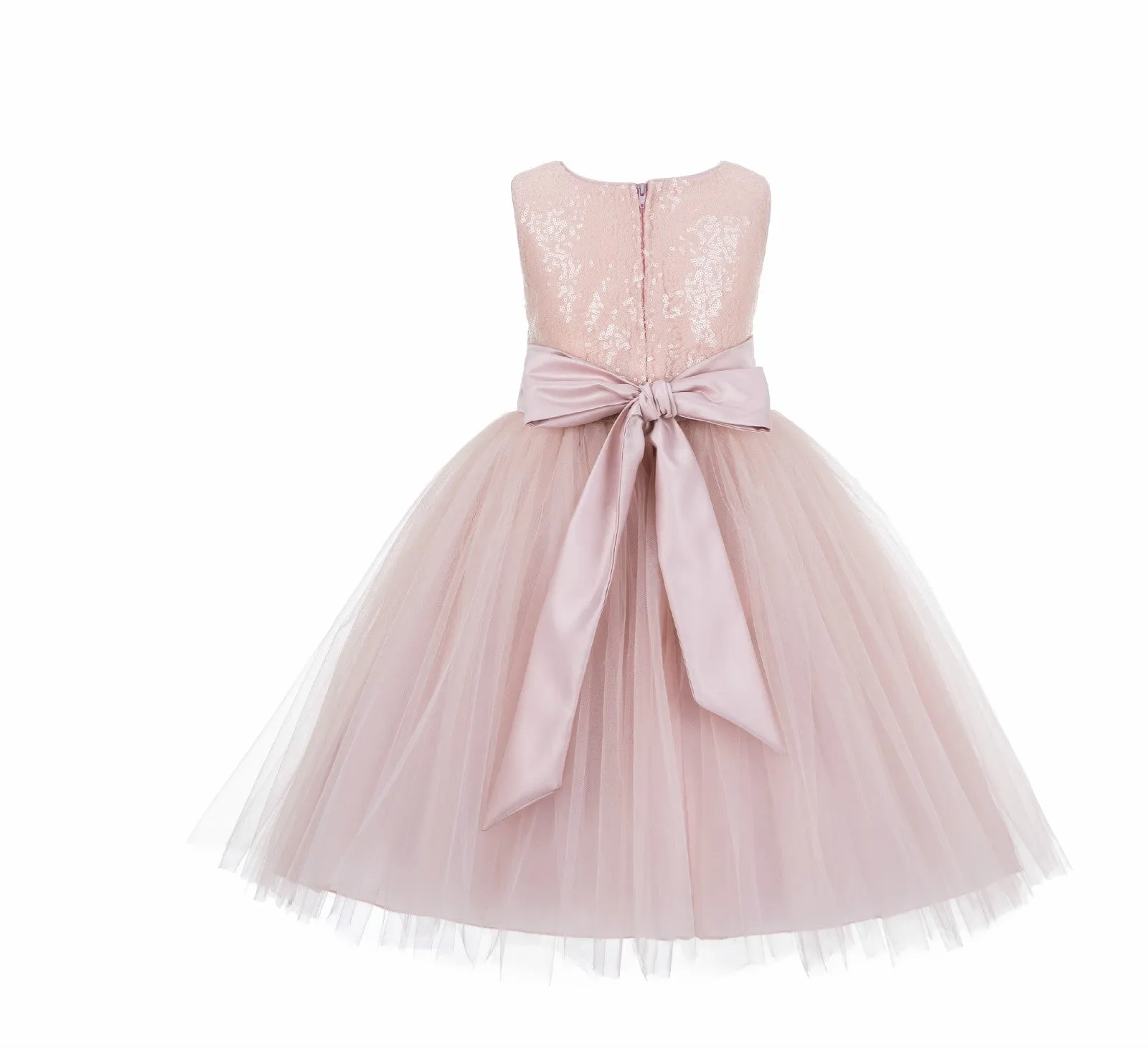 Formal Sequins Bodice Ruffle Tulle Flower Girl Dress Wedding Easter Toddler Pageant Occasions J122F