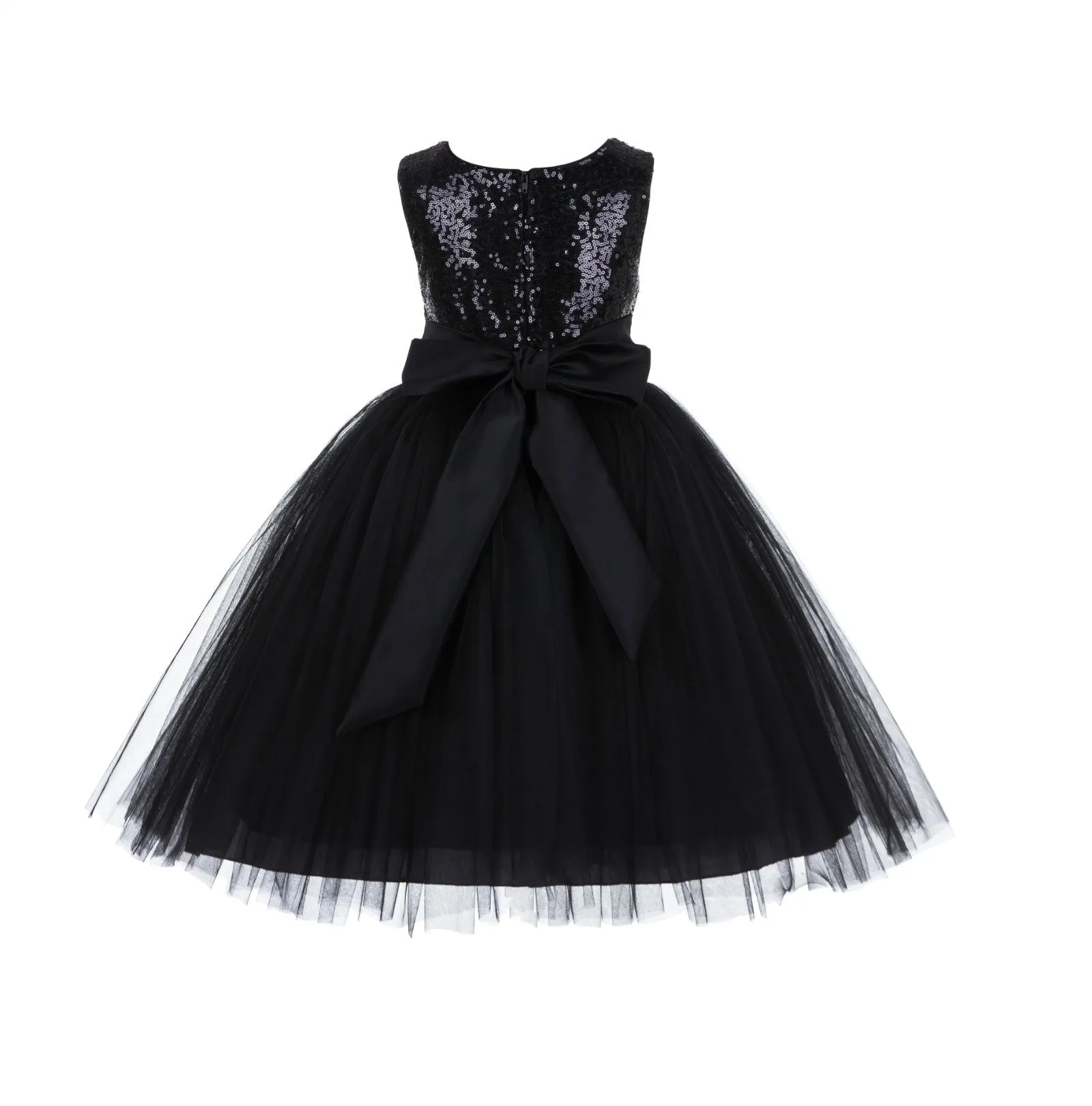 Formal Sequins Bodice Ruffle Tulle Flower Girl Dress Wedding Easter Toddler Pageant Occasions J122F