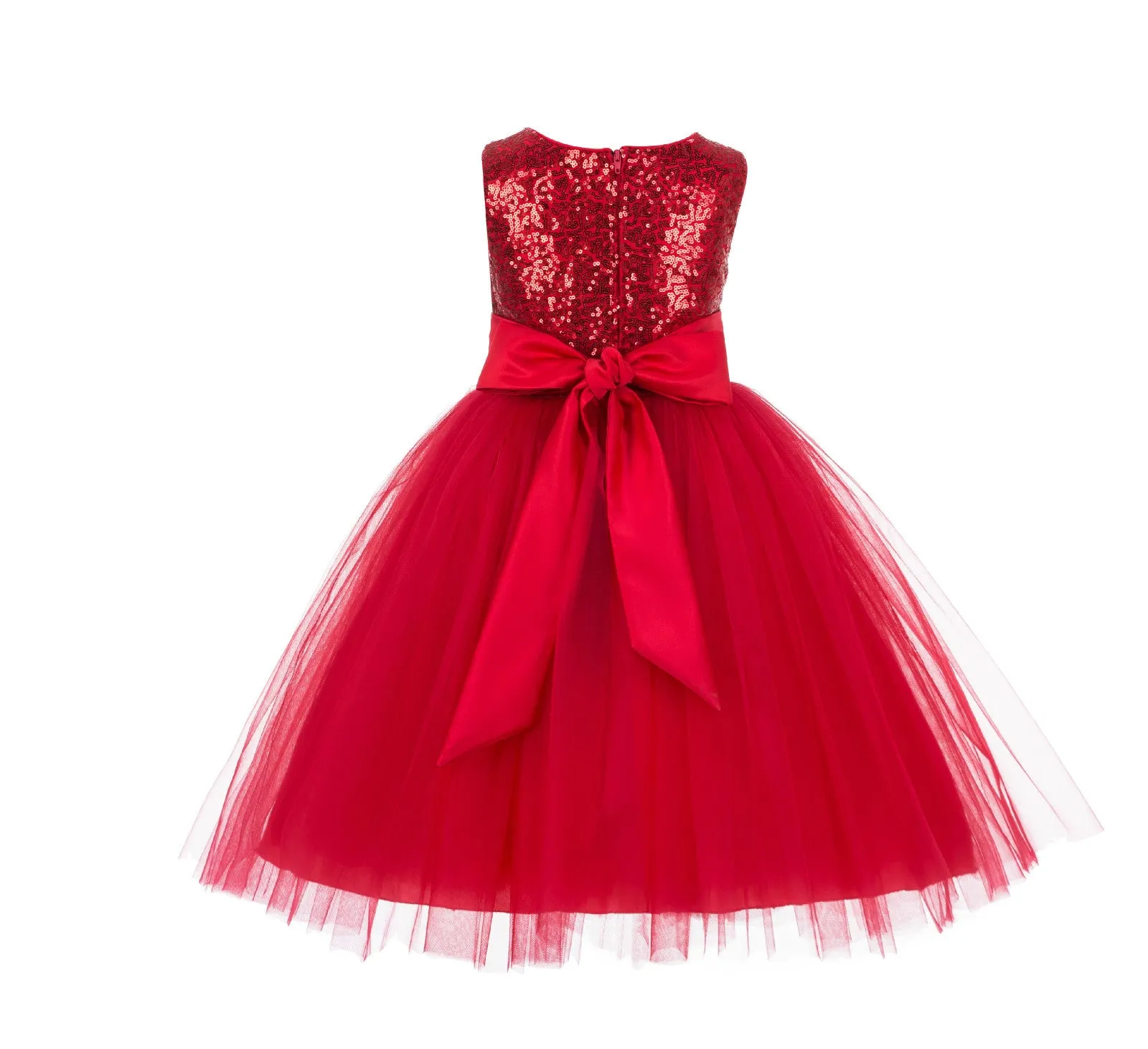 Formal Sequins Bodice Ruffle Tulle Flower Girl Dress Wedding Easter Toddler Pageant Occasions J122F