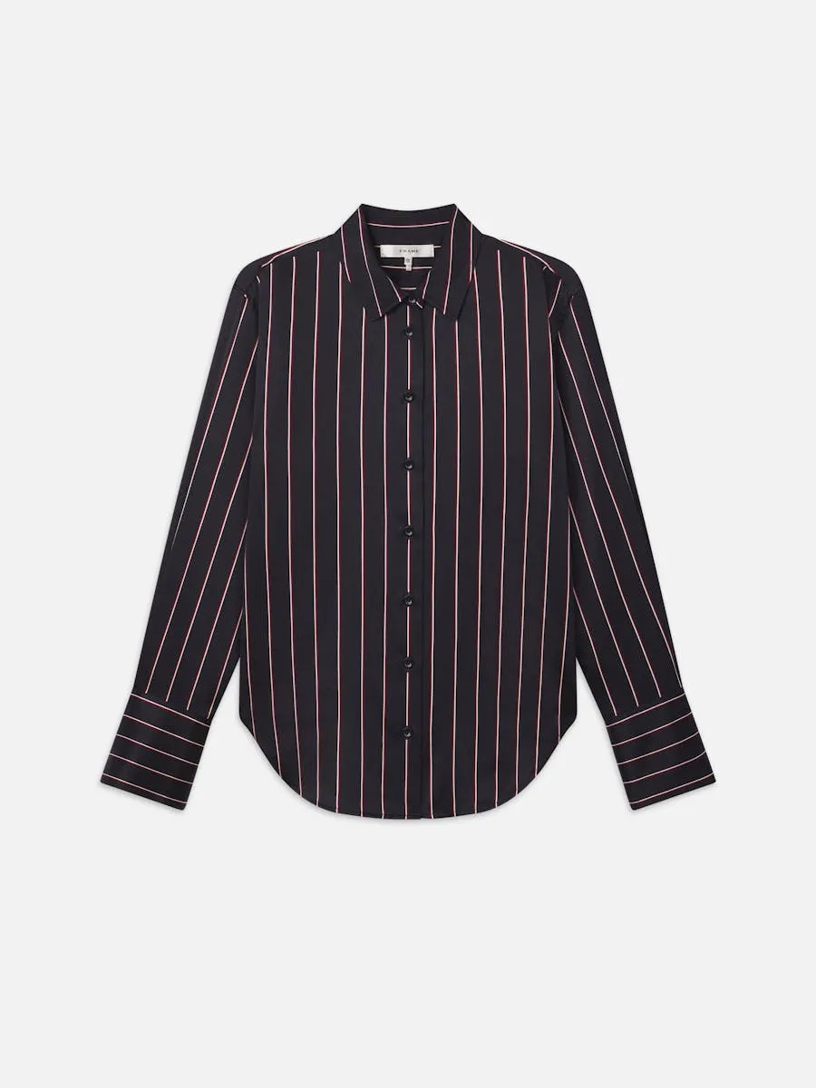 Frame - The Standard Shirt in Navy Stripe Multi