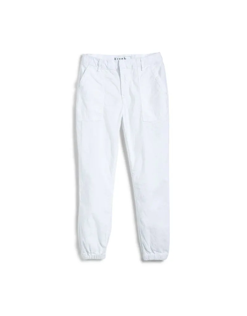 Frank & Eileen Jameson Utility Joggers in White (Italian Performance Linen)