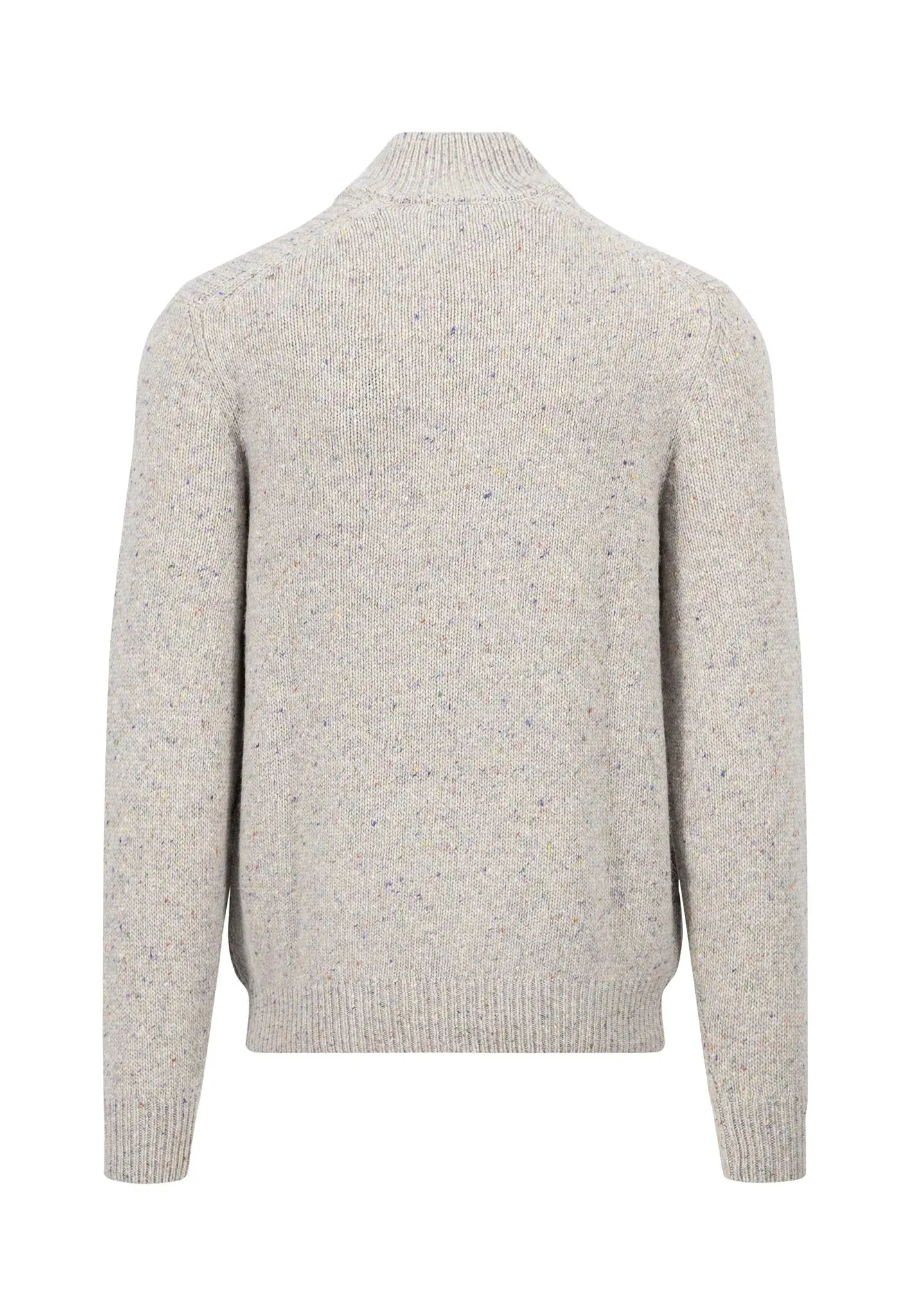 FYNCH HATTON Troyer 1/4 Zip Donegal Knit - Men's – Winter White