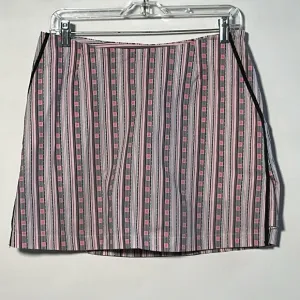 GOLFTINI Modern Golf/Vacation Skort 3 Pocket Side Zip Preppy Pink/Black Print 6