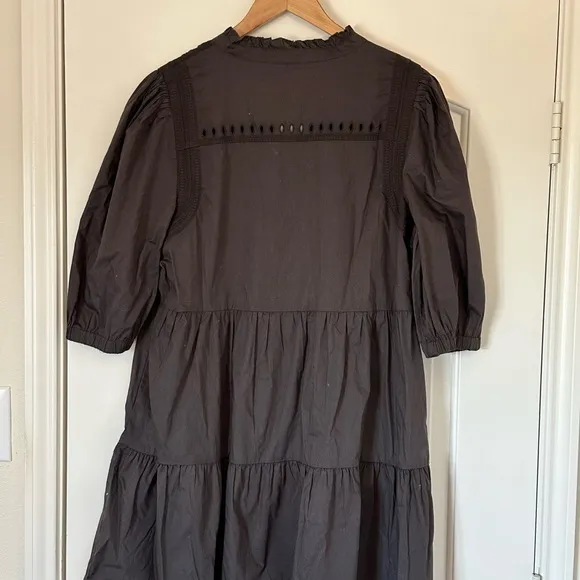 Good Hart Matilda Jane Women's Black Button-Up Tiered Dress Ruffle Dress Size M