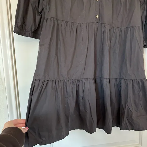 Good Hart Matilda Jane Women's Black Button-Up Tiered Dress Ruffle Dress Size M