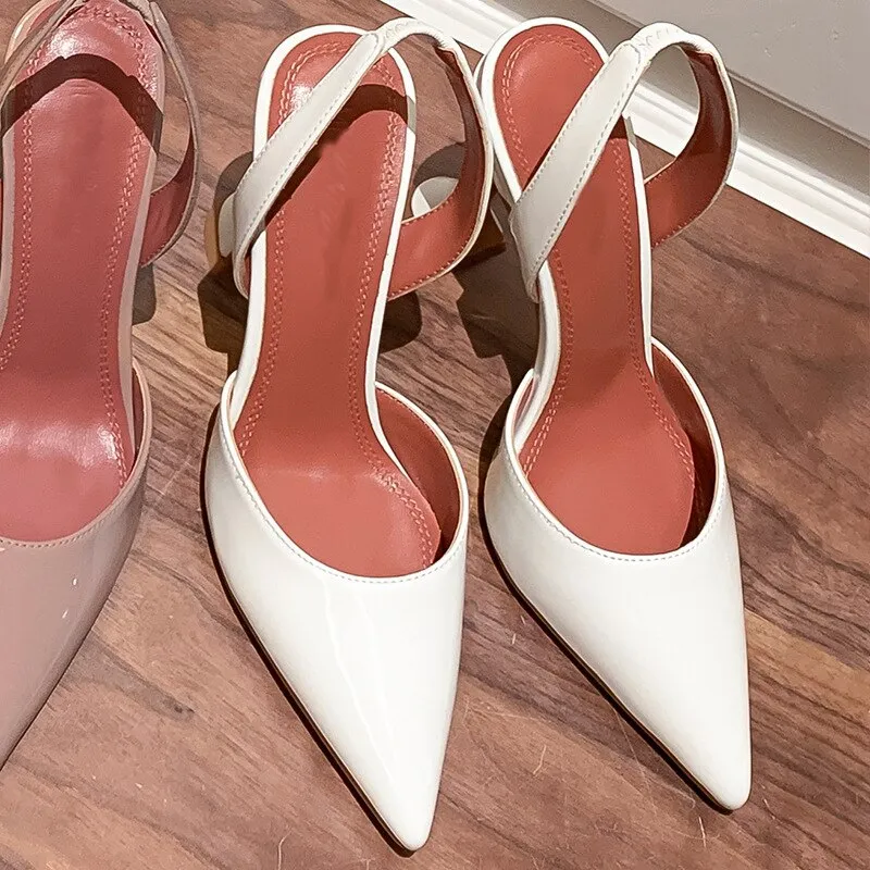 goosudu New Fashion Women Sandals Ladies Elegant Pointed Toe High Heels Mules Shoes Brand Shallow Outdoor Dress Pumps Shoes
