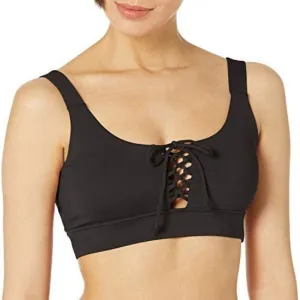Guess Women's Active Medium Support Sports Bra with Lace-Up Detail O0BA15MC03W
