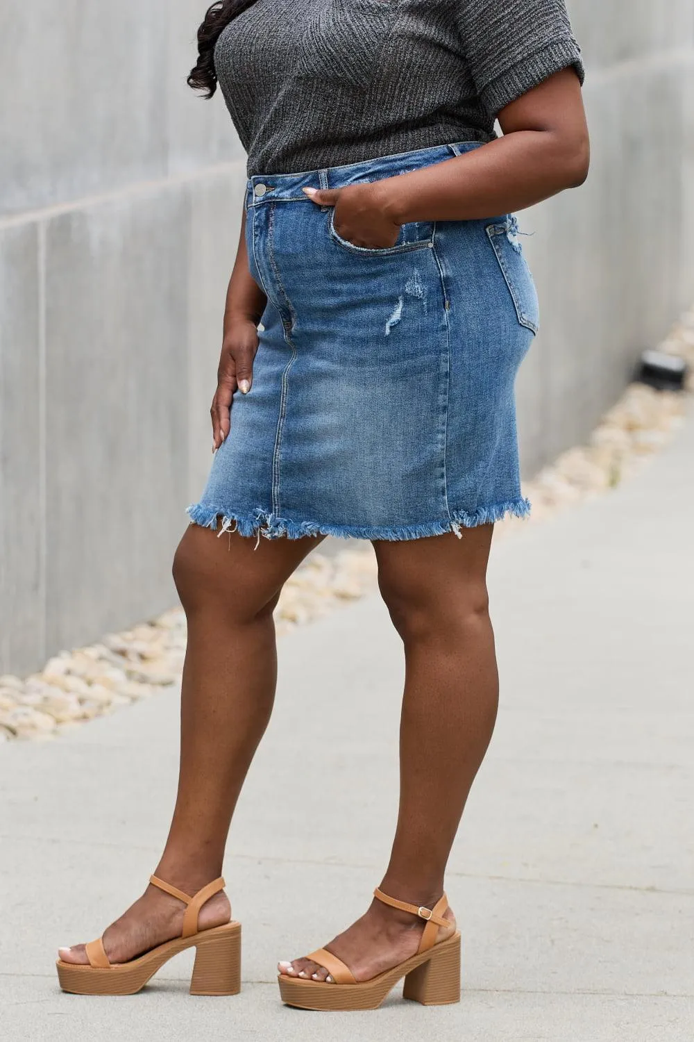 Hazel Blues® |  RISEN Amelia Denim Mini Skirt