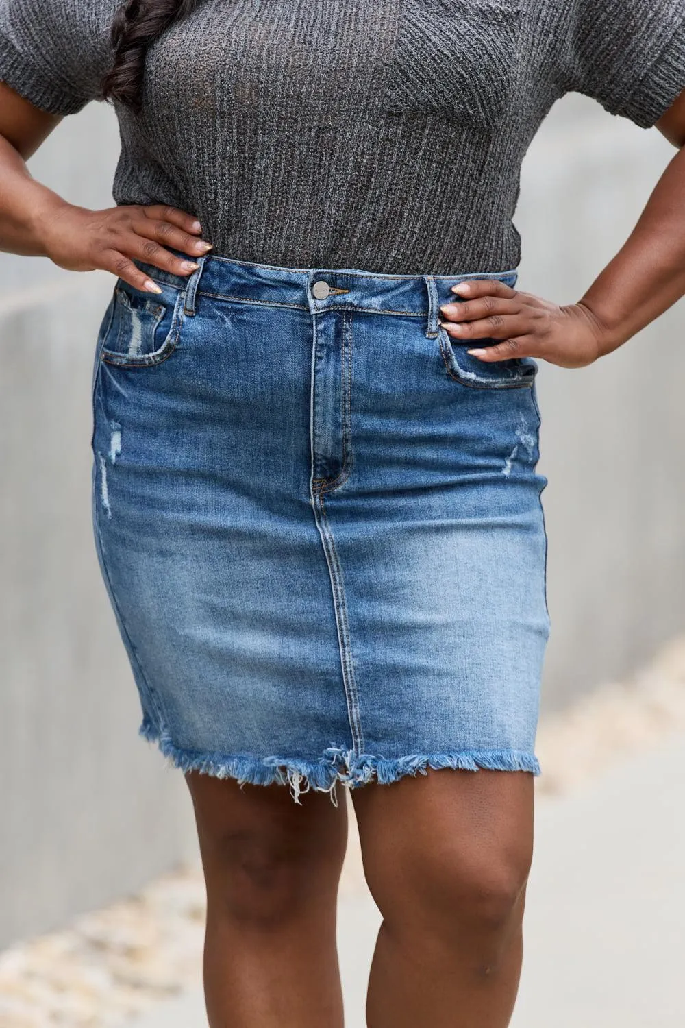 Hazel Blues® |  RISEN Amelia Denim Mini Skirt