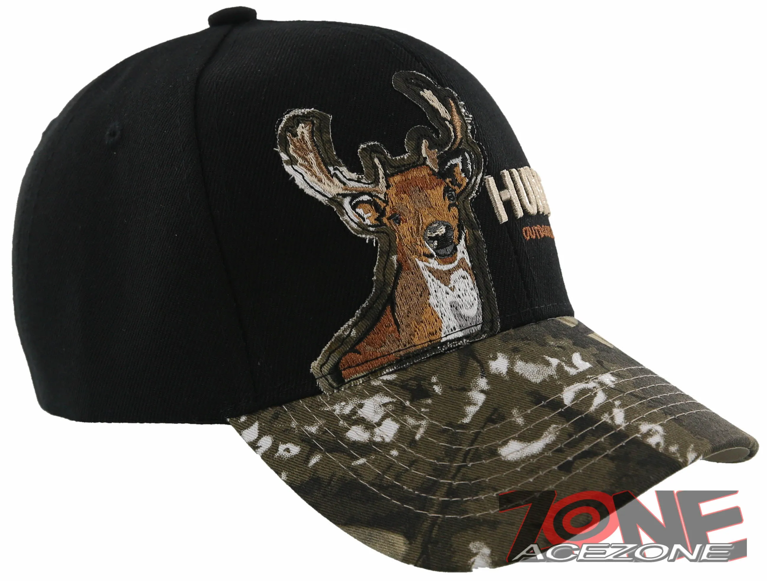 HUNTER OUTDOOR SPORT DEER CAP HAT CAMO BLACK