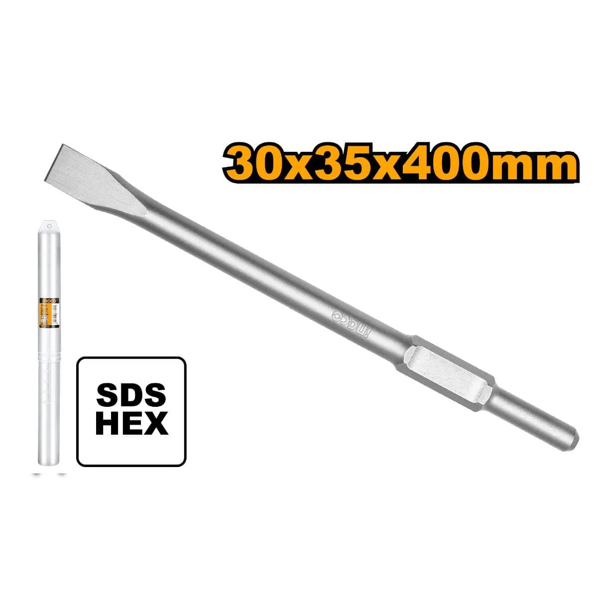 Ingco Hex Chisel 30mmx400mm - Pointed & Flat
