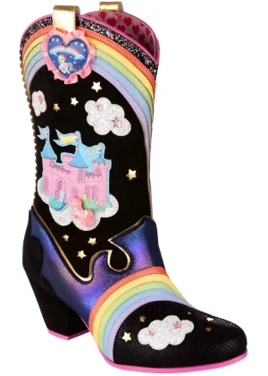 Irregular Choice x My Little Pony Rainbow Bridge Cowboy Boots Black