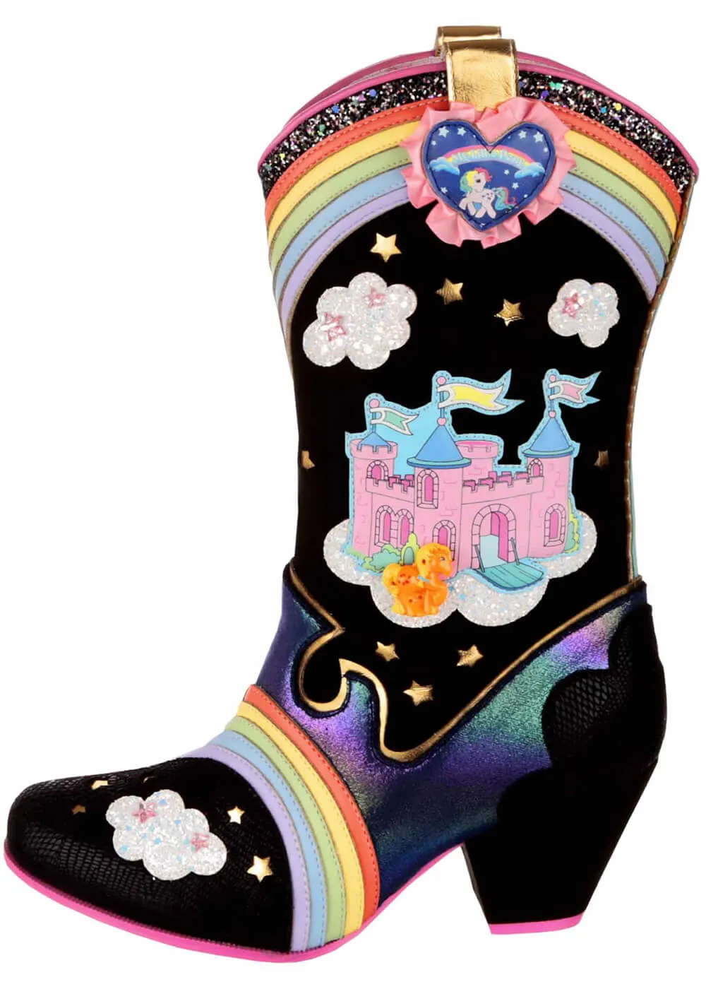 Irregular Choice x My Little Pony Rainbow Bridge Cowboy Boots Black