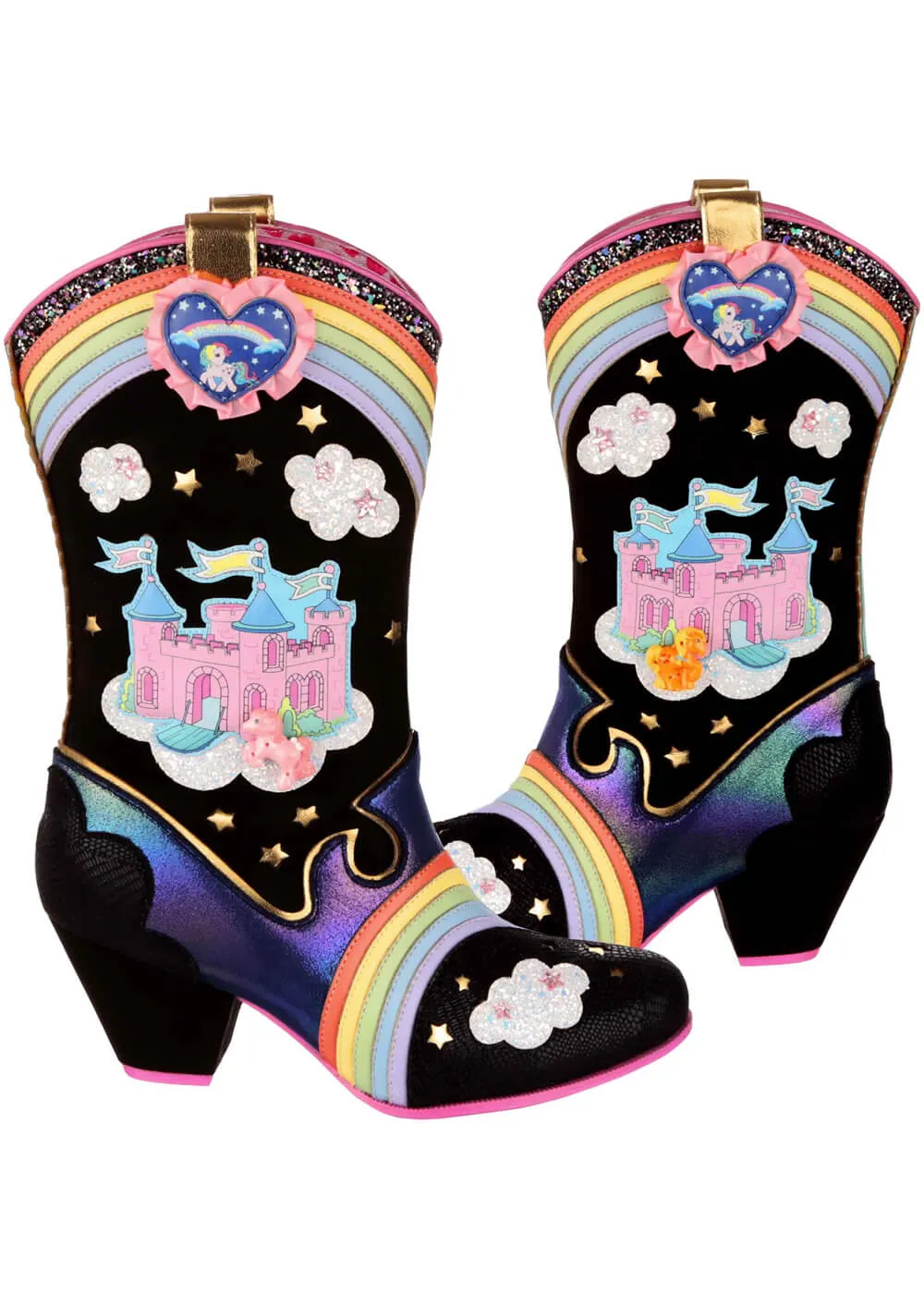 Irregular Choice x My Little Pony Rainbow Bridge Cowboy Boots Black