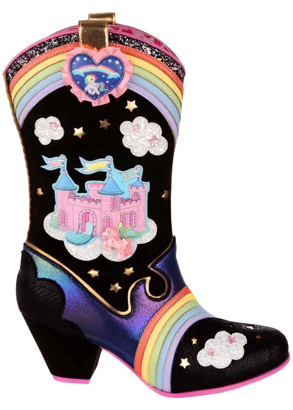 Irregular Choice x My Little Pony Rainbow Bridge Cowboy Boots Black