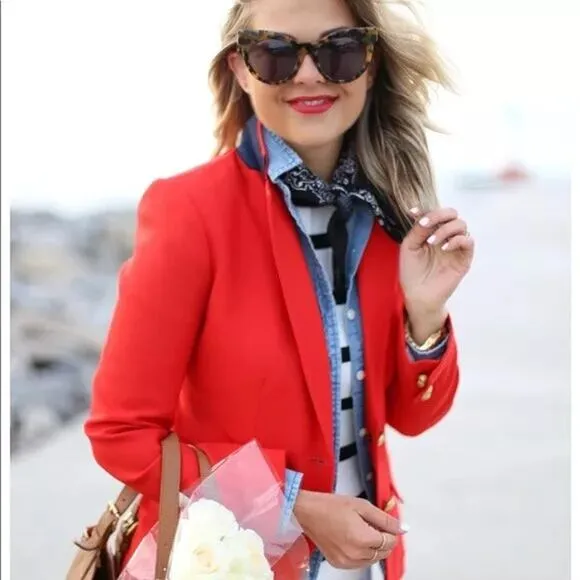 J. Crew The Schoolboy Single-Breasted Blazer Red 448682