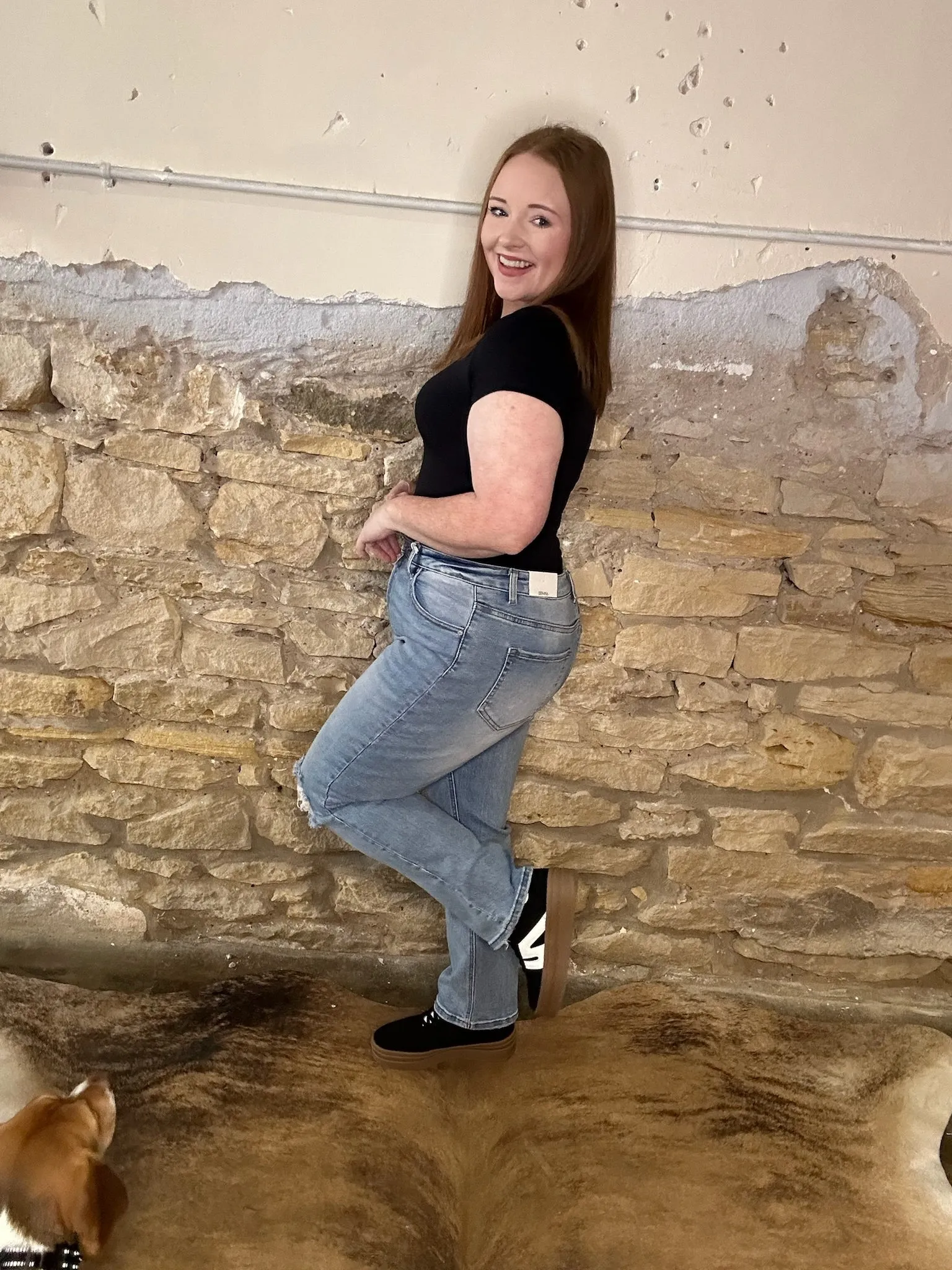 Jane Knee Distressed Cropped Jeans