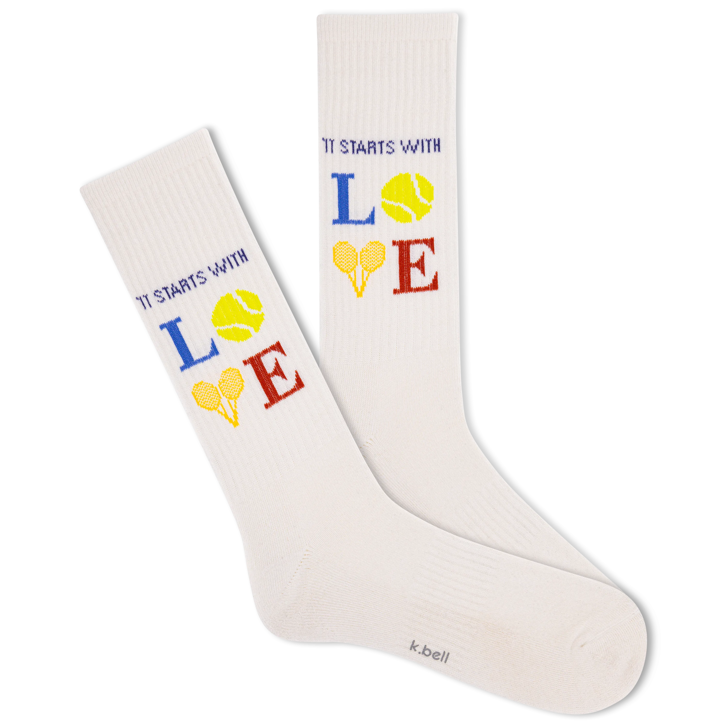 K.Bell Men's Starts With Love Active Crew Sock