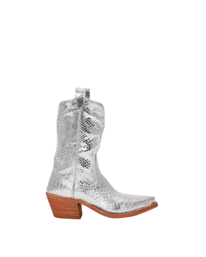 Kerri Metallic Silver Python