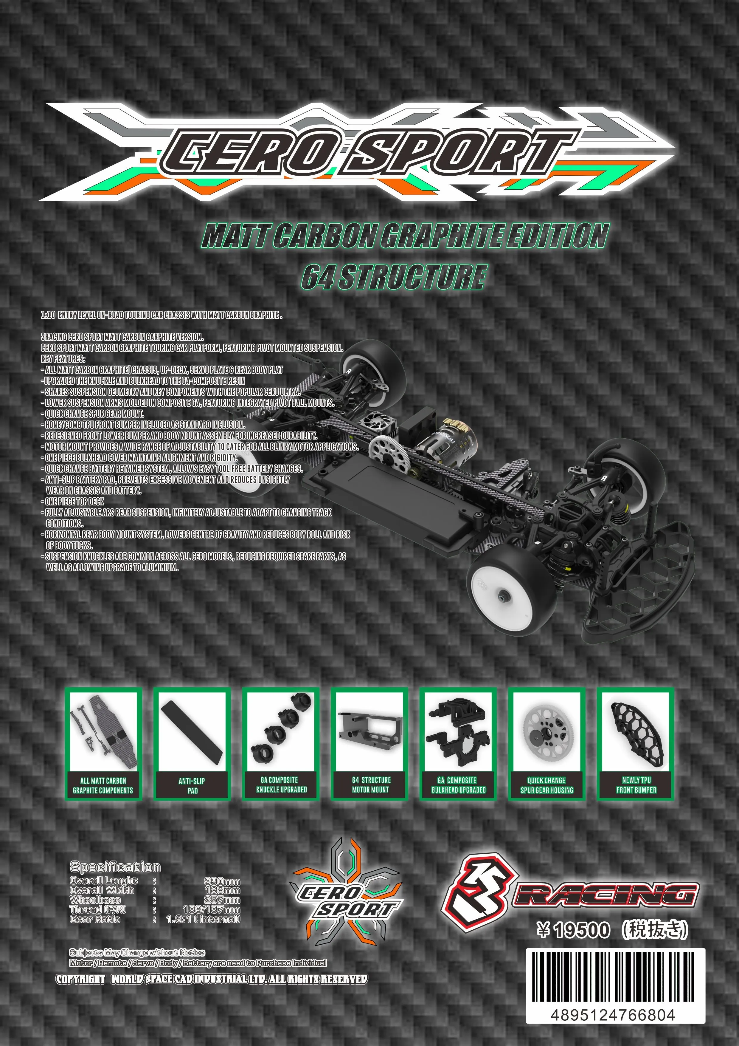 KIT-CERO SPORT 64 Structure Matt Graphite
